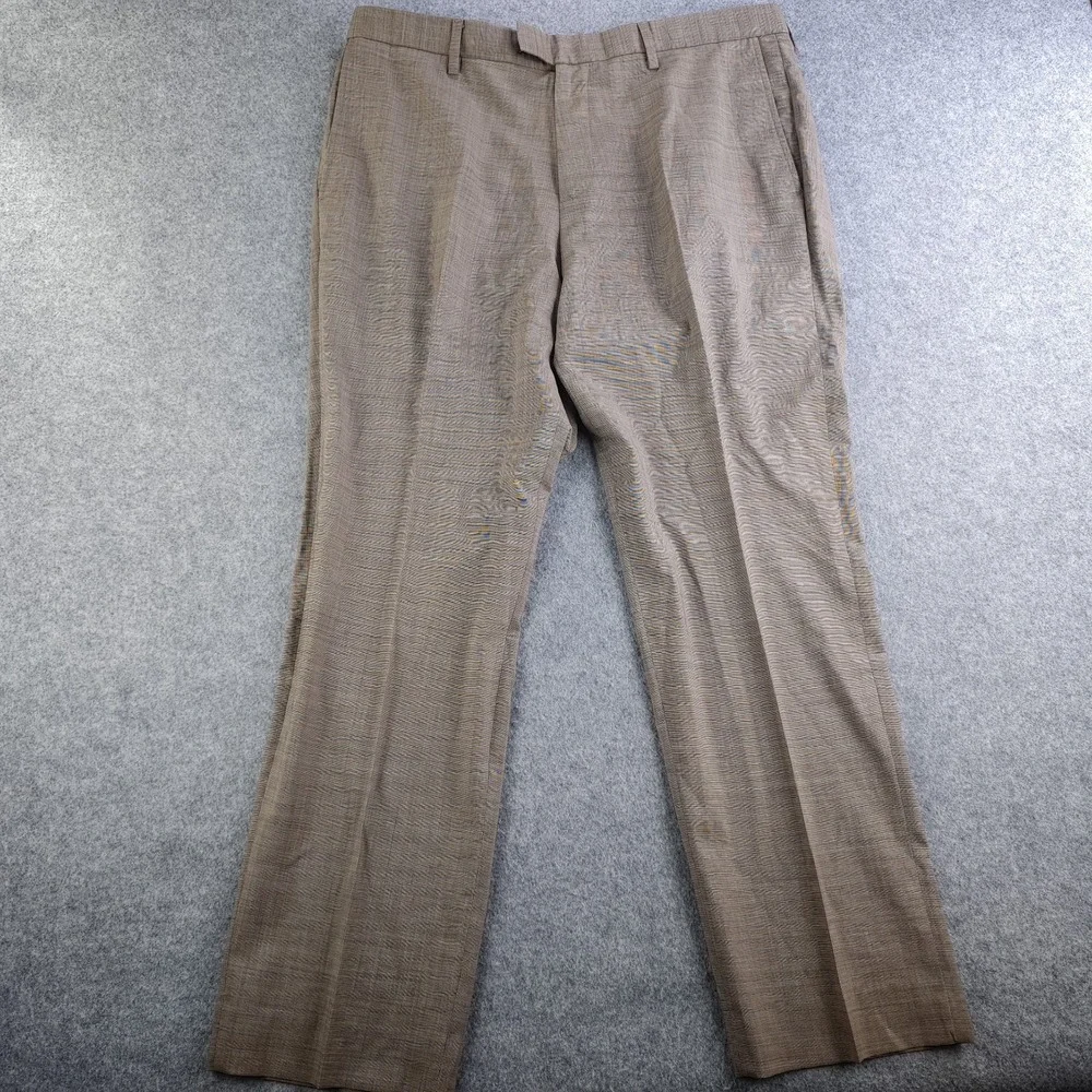 Banana Republic Pants Mens 35x30 Slim Fit Brown Flat Front Wool Stretch